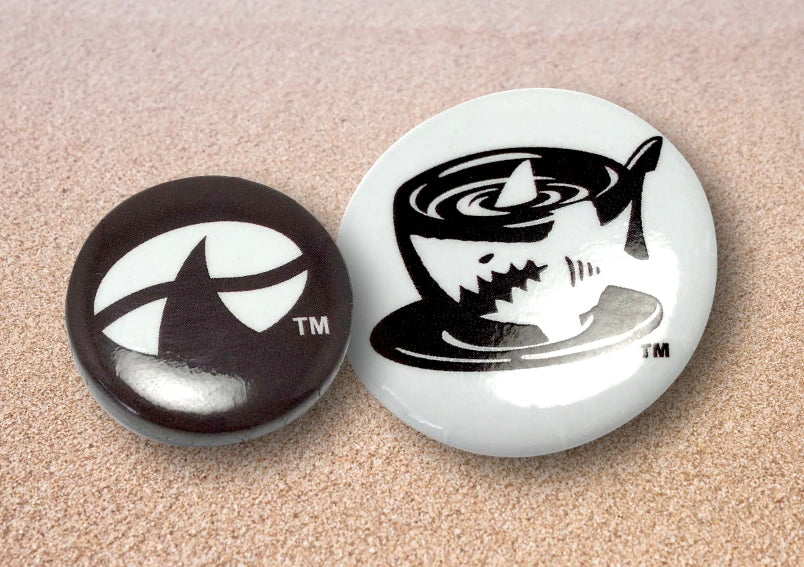 Brown and White Java Jaws Buttons pins