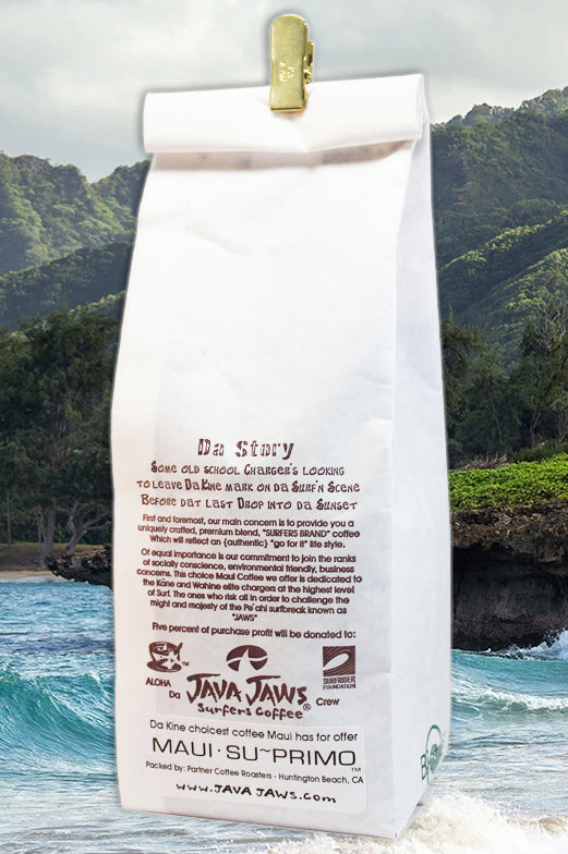 Da Story Maui Suprimo Java Jaws Coffee Back Bag
